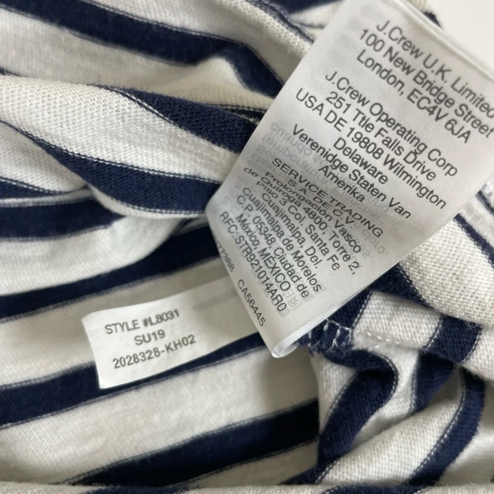 J.CREW Women’s Nautical Striped Sequin Pineapple‎ Collectors Tee Sz Small Preppy